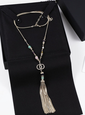 定制 25a新款浅金色椭圆形细闪吊坠 蛇骨项链 手链