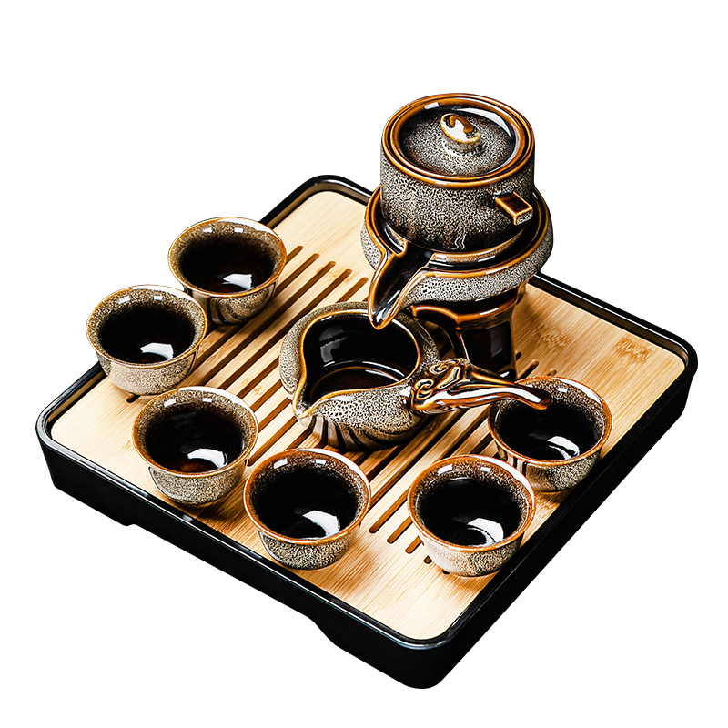 窑变建盏功夫茶具茶杯套装家用客厅办公懒人茶壶石磨自动泡茶神器,淘宝优惠券,粉丝福利购,淘宝优惠卷