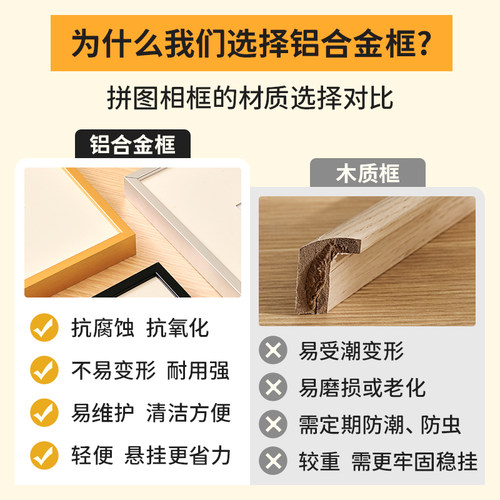 冬灯拼图相框50.8x50.8拼图框1000片70x50铝合金拼图相框500片 - 图3