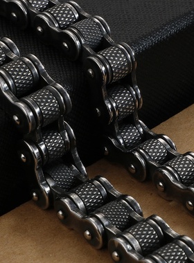 卡轮跨境电商货源 欧美单车手链 钛钢个性男士机车链 潮男配饰