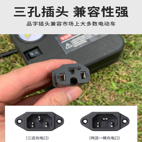 便携式电瓶车电动自行车专用真空轮胎充气泵打气筒通用自动48v72v - 图1