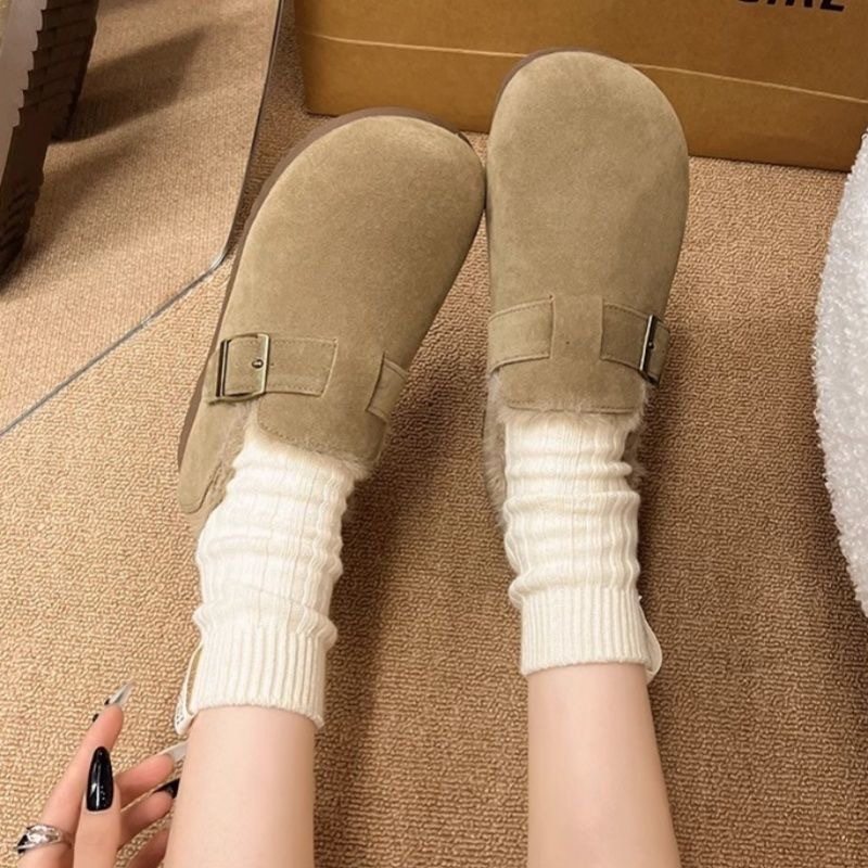 全包保暖加绒勃肯鞋女2025冬季新款百搭厚底豆豆鞋休闲一脚蹬棉鞋,淘宝优惠券,粉丝福利购,淘宝优惠卷