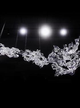 天花板顶部悬挂件装饰创意透明树脂浪花空中吊饰艺术雕塑抽象挂饰