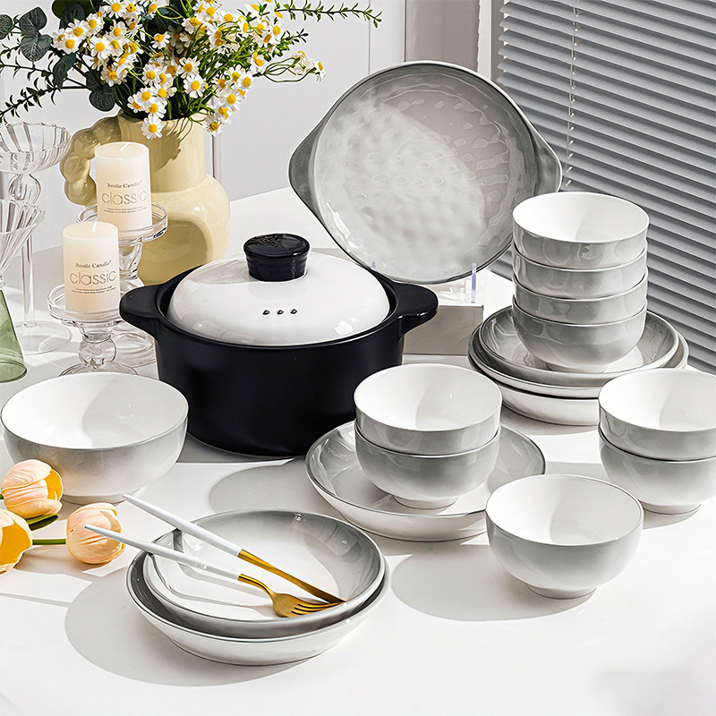 碗家用2026新款高颜值釉下彩餐具套装景德镇陶瓷饭碗具碟盘筷乔迁