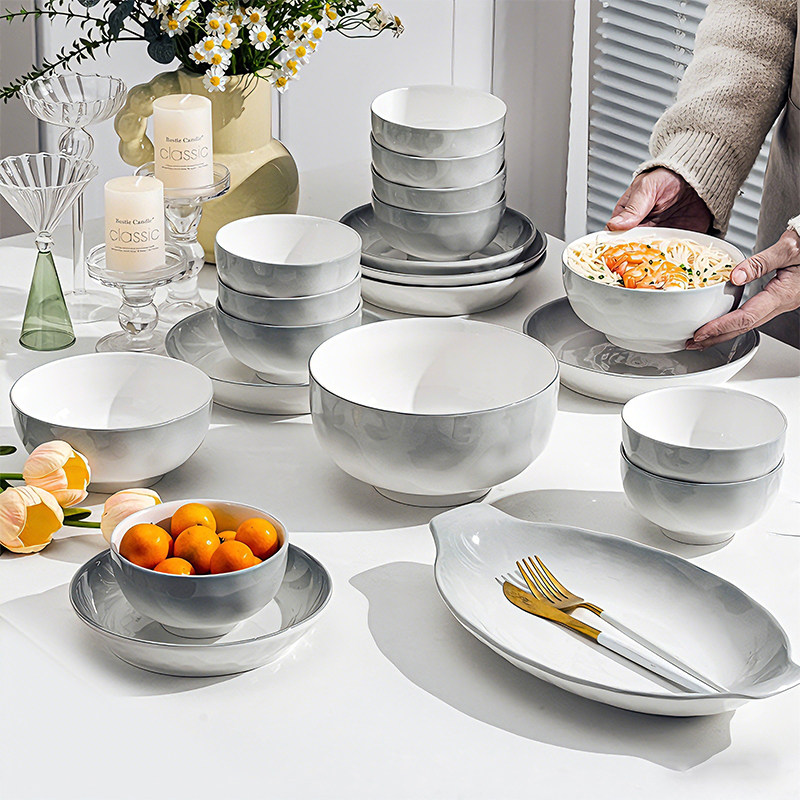 碗家用2026新款高颜值釉下彩餐具套装景德镇陶瓷饭碗具碟盘筷乔迁