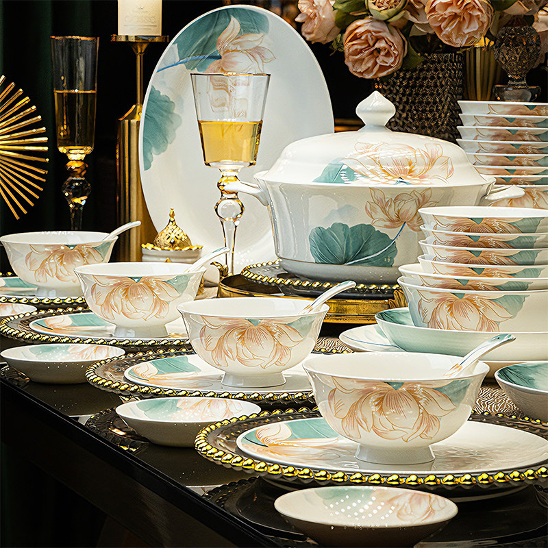 碗家用2026新款高颜值餐具套装景德镇陶瓷漂亮轻奢饭碗盘碟筷乔迁