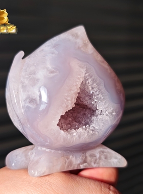 灵蟾晶舍｜修成正果｜天然玛瑙水晶桃子摆件招人缘正桃花固感情96