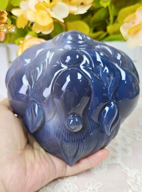 灵蟾晶舍｜只进不出得遇伯乐｜稀有天然玛瑙紫水晶貔貅招财引贵68