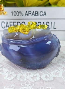 灵蟾晶舍｜袋聚财源｜天然玛瑙砂糖水晶钱袋子摆件招财聚财暴富73