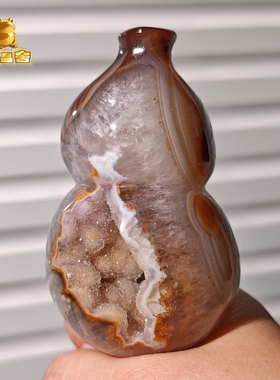 灵蟾晶舍｜多福厚禄｜天然玛瑙水晶葫芦摆件招财聚财赚钱装饰127