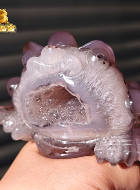 灵蟾晶舍｜王多鱼｜天然玛瑙软糖水晶金蟾摆件招财聚财吸财100