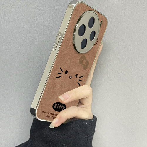 简约kt猫适用vivoy200i手机壳y300pro新款y78+皮质y100防摔vivoy53s77e男y76s女款vivoy73s70s情侣y52st1x - 图0