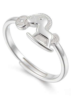 S925纯银招财纳福马上有钱戒指