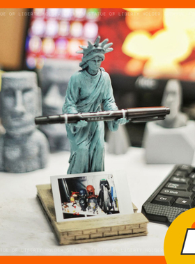 过度自由女神手机支架笔座摆件