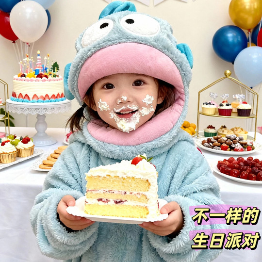 小丑鱼连体睡衣秋冬珊瑚绒加厚保暖搞怪卡通睡袍男女孩儿童家居服