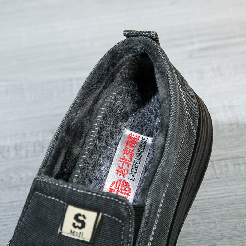 老北京布鞋男鞋冬季加绒保暖棉鞋一脚蹬爸爸鞋中老年休闲帆布鞋,淘宝优惠券,粉丝福利购,淘宝优惠卷