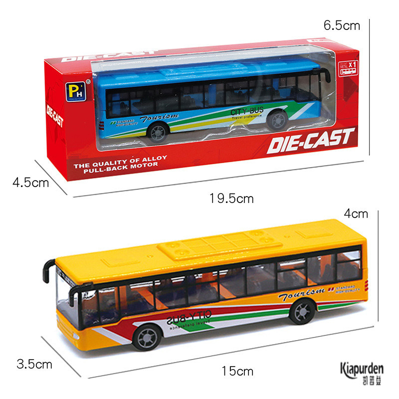 玩具小车合金巴士公交车小公共汽车模型耐摔仿真回力儿童男孩3岁 - 图3