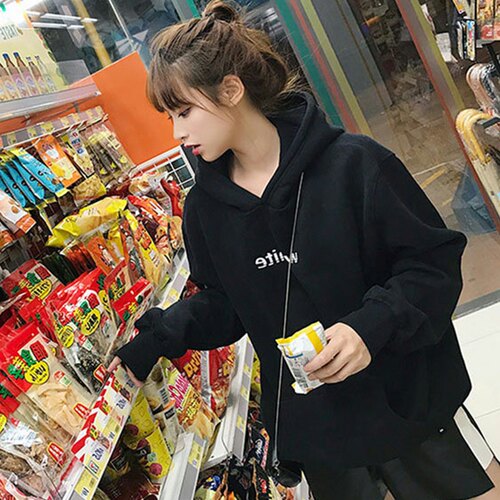 卫衣女2026年新款宽松韩版秋冬装加绒加厚白色连帽春秋薄款外套潮 - 图2