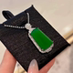 Non-fading 925 silver ice seed Yang green Wushi brand chalcedony imitation jade pendant Myanmar natural A goods 18k necklace for women