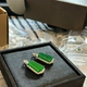 Non-fading 925 silver ice seed Yang green Wushi brand chalcedony imitation jade pendant Myanmar natural A goods 18k necklace for women