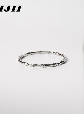 【链界LIJII】新中式竹节手镯 高亮抛光小众中性简约个性男女手环