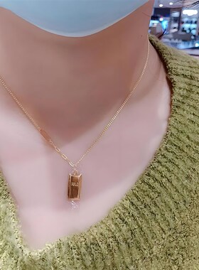 2025好运暴富小金条项链招财显气质感精致百搭时尚女首饰品不掉色