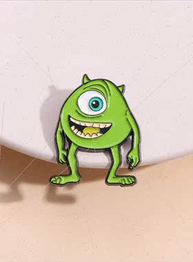 Cute cartoon green eye monster modelling film   badges fine