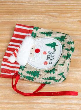 Christmas apple linen cartoon Santa Claus snowman gift bags