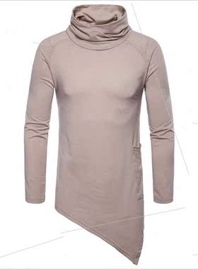 High-collar long-sleeved T-shirt 2021 Autumn new men high se