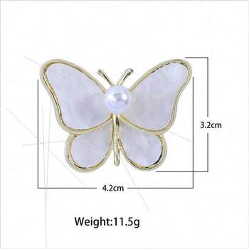 ເກົາຫຼີ ins ອາວຸໂສ pearl butterfly brooch ຄົນອັບເດດ: ໂລຫະປະສົມງ່າຍດາຍ