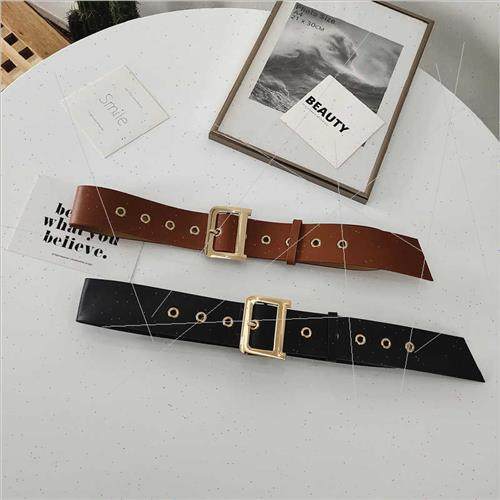 Women buckle waist seal pin buckle wide belt belt tie plasti - 图0