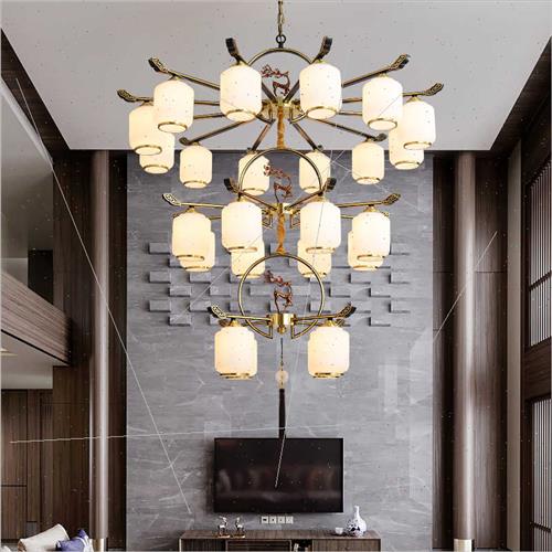 Full copper new chinese chandelier living room lamp dining r - 图2