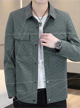 Men short jacket 2023 Spring Autumn new fashion casual lapel