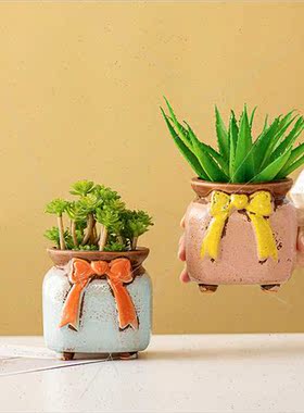 Bow ceramic succulent planter Scandinavian small pot plant p