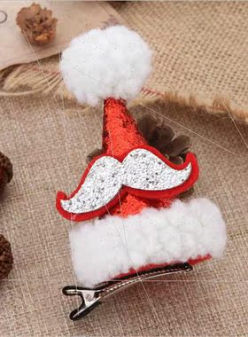 Sell cute Christmas hat hair clips adult children sequins ha