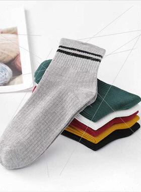 Spring Autumn new breathable Korean  2 bar socks casual mid-