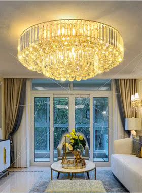 Round living room large lamp crystal lamp led atmosphere cei