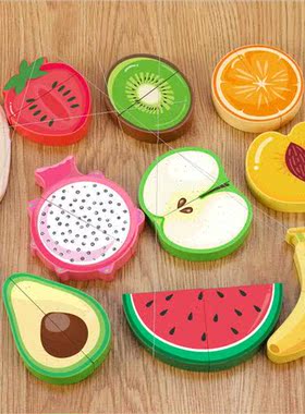 Children fru cut fun wooden toys cut fru vegetables combinat