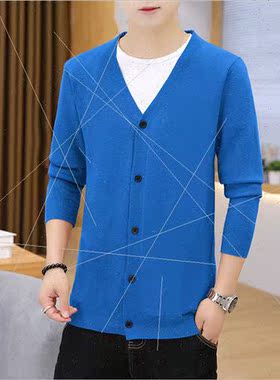 Men Sweater 2023 New Autumn Men Knwear Solid Color Cardigan