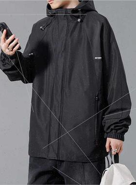 Hooded casual jacket men 2023 spring fall tide jacket boys o