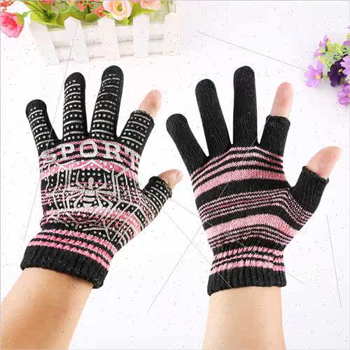 Gloves men autumn winter  dot glue spider knted gloves can b - 图0