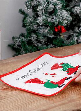 Christmas Embroidery Placemat Home Faceless Elder Insulated