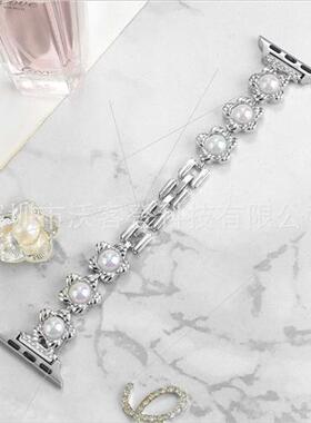 适用apple flower bracelet metal watch bapple watch 8/SE/7/6/