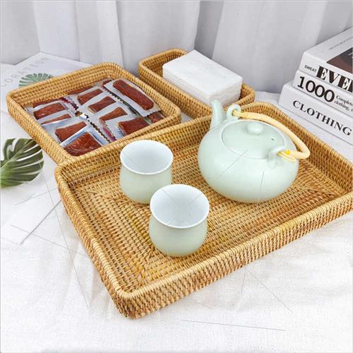 Vietnam rattan tray desktop storage basket woven storage bas - 图1