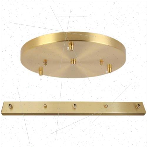 Long Strip Round Disc Ceiling Box Ftings Black Gold Three He-图1