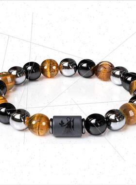 New Products Triple Stone Beads Bracelet Zodiac Tiger Eye He