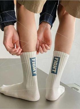 Socks men fall winter heel letters mid-calf socks ins tide s