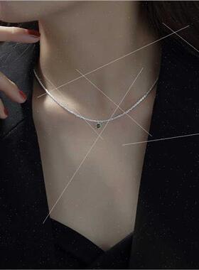 Green diamonds full star necklace women bling sparkling coll