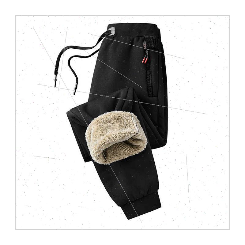 new large size padded thickened sweatpants men lamb wool loo - 图3