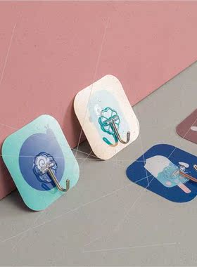 Creative iron small hooks strong adhesive kchen wall hanging